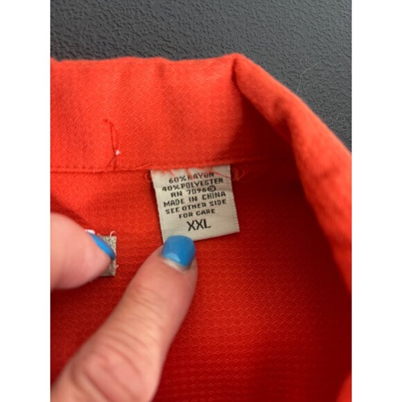 90's Batik Bay Men's Orange Martini Under the Palm Button-Down Shirt XXL - Picture 3 of 8